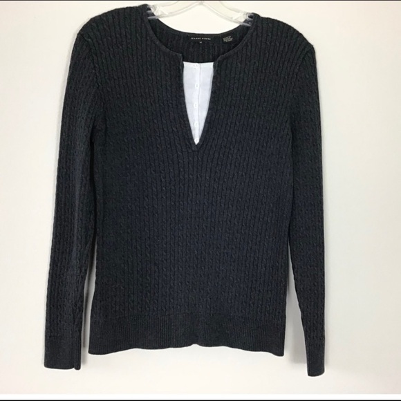 Jean Pierre Sweaters - Jean Pierre Sweater Cable Knit Gray Size M